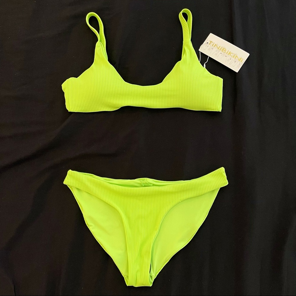 Tini Bikini Neon Green Swimsuit Set